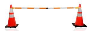 RETRACTABLE CONE BAR ORG/WHT 3.35'-6.6' - Traffic Safety